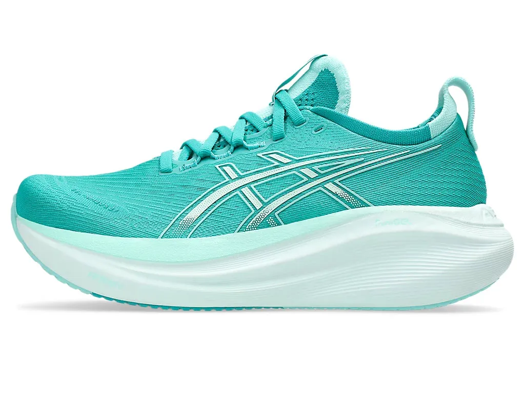 Asics Women's GEL-NIMBUS 27 Running Shoes in Wave Teal/Illuminate Mint