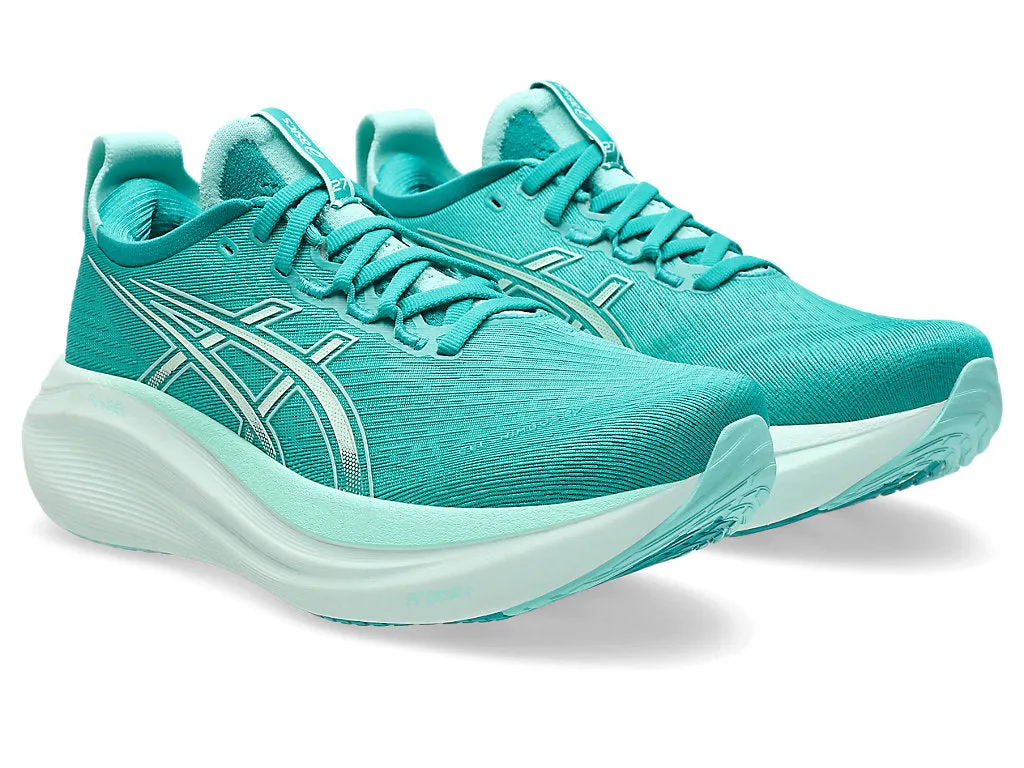 Asics Women's GEL-NIMBUS 27 Running Shoes in Wave Teal/Illuminate Mint