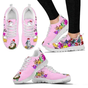 Christmas Nekos Chasing Droids Ladies Running Shoes