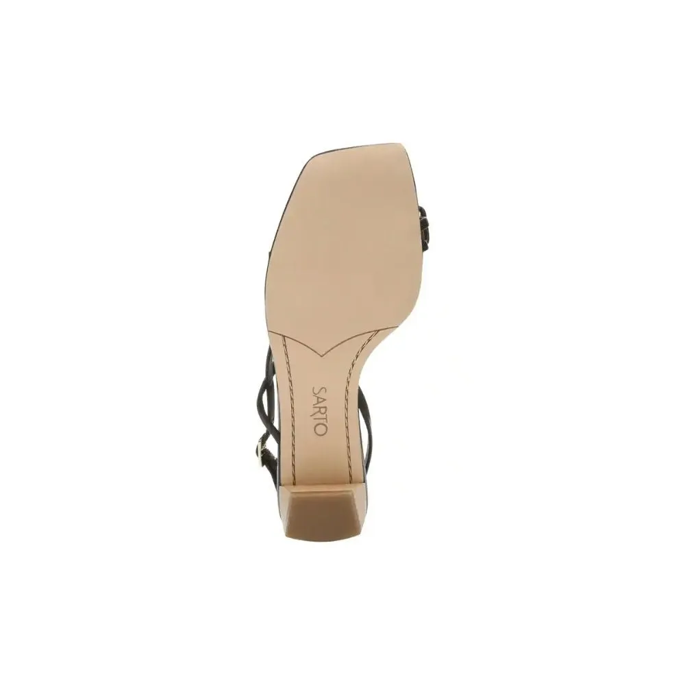 Courtney Black Leather Franco Sarto Sandals