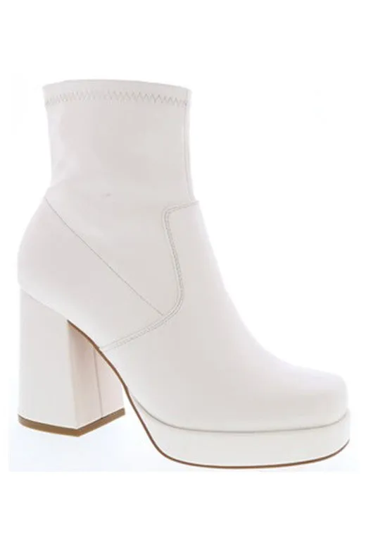 Dance With Me White Platform Boots