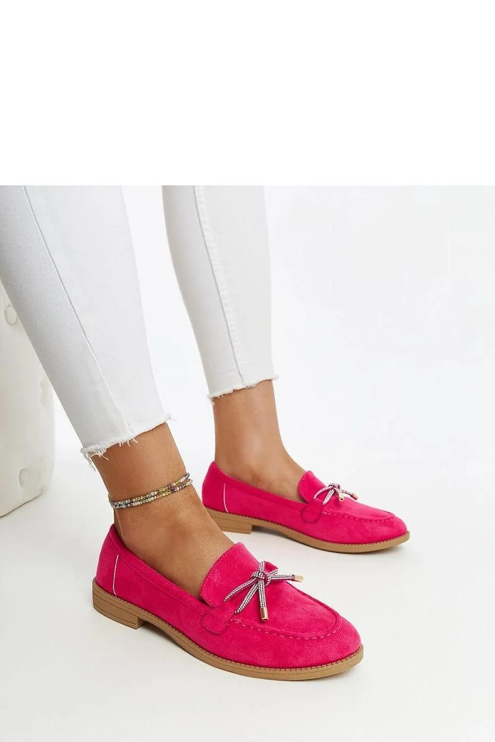 Dark pink low slip-on loafers