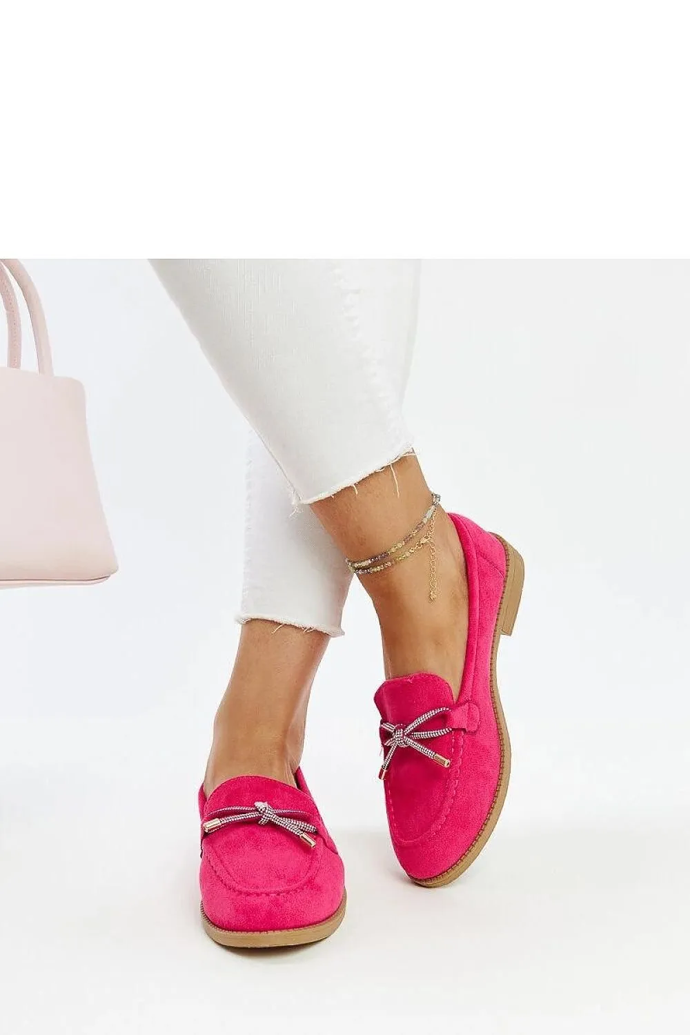 Dark pink low slip-on loafers