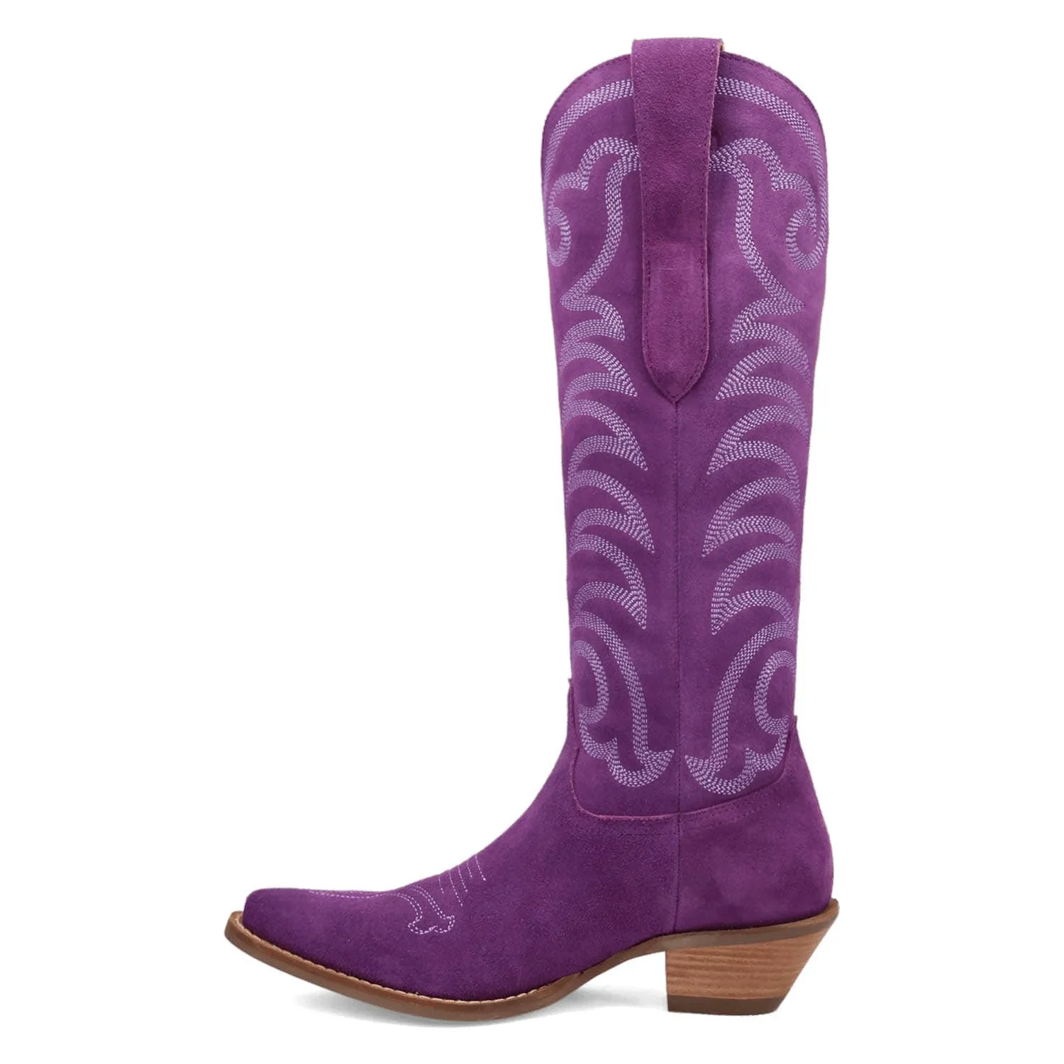 Dingo Womens Movin On Purple Suede Cowboy Boots