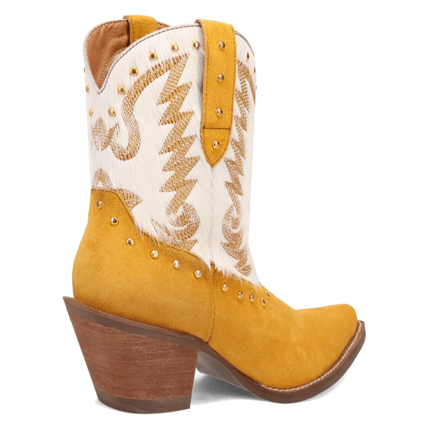 Dingo Womens Rodeo Queen Yellow Suede Cowboy Boots