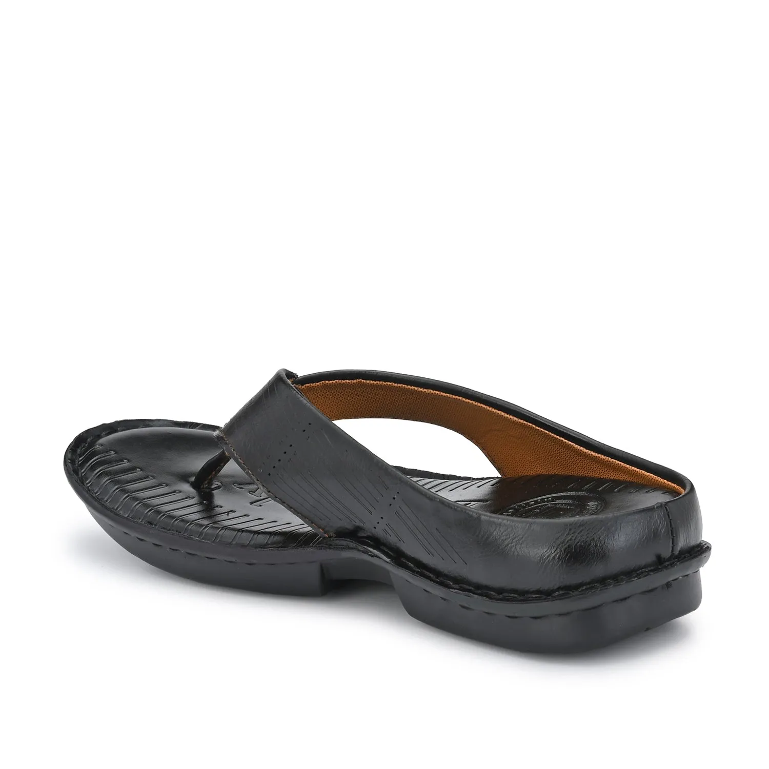 Eego Italy Men's Comfort Thong Slippers KM-3-BLACK