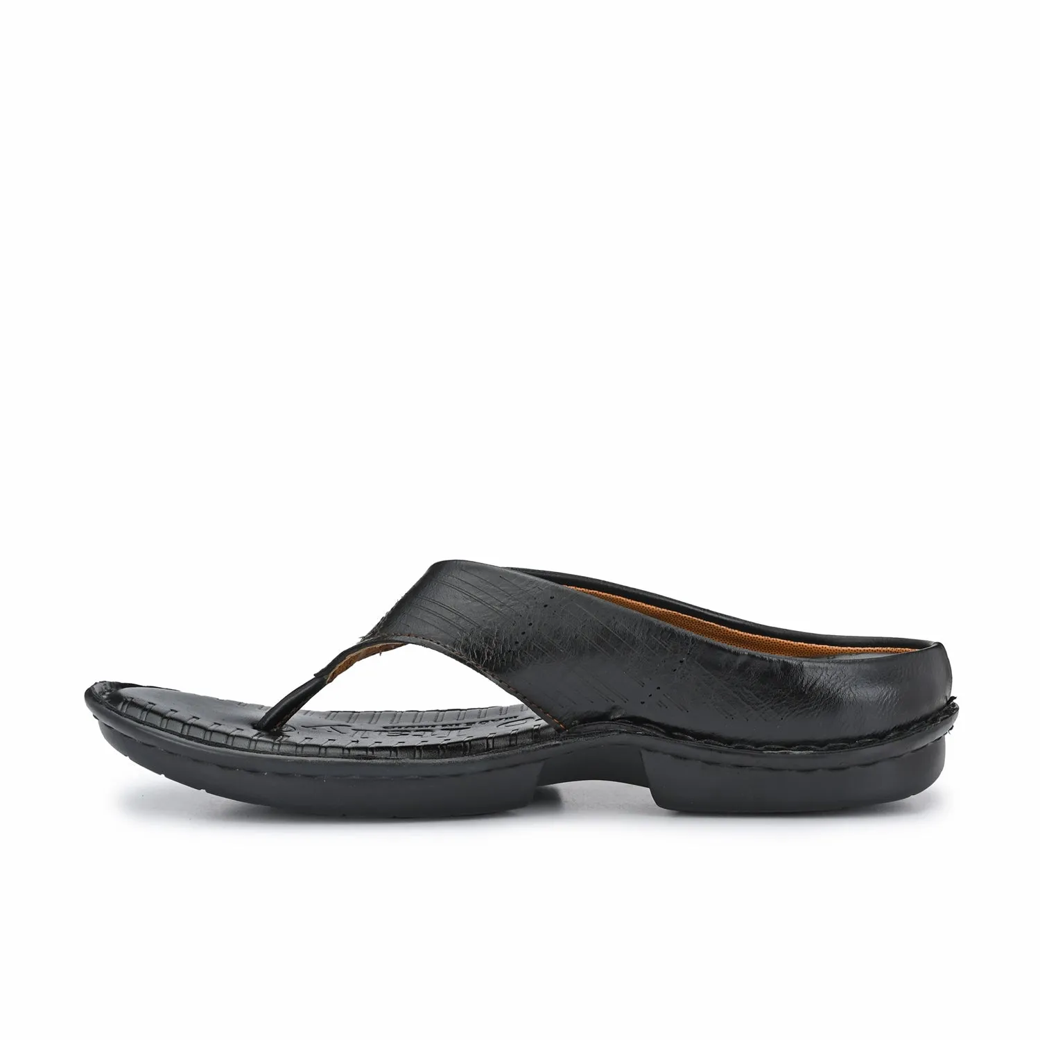 Eego Italy Men's Comfort Thong Slippers KM-3-BLACK