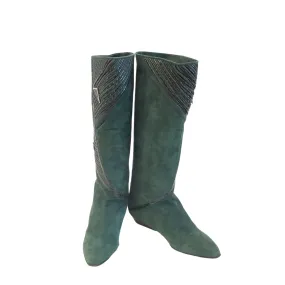 Embellished Green Boots
