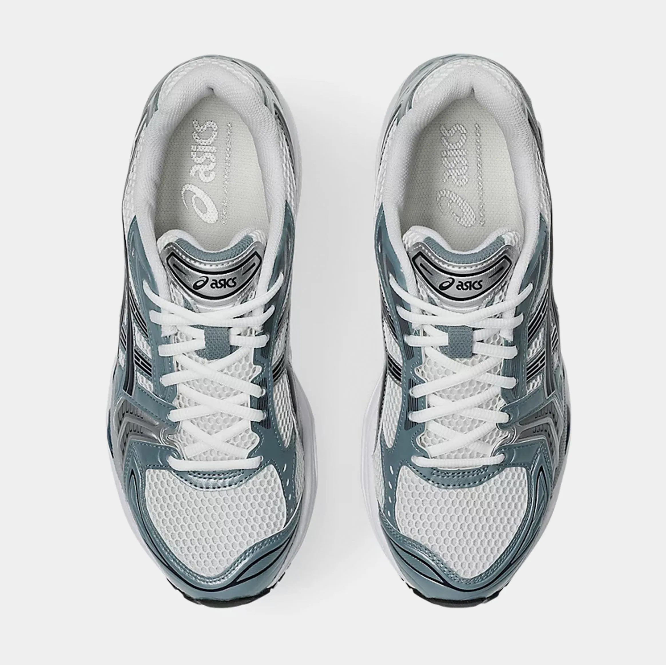 Gel Kayano 14 Mens Running Shoes (White/Fjord Grey) Free Shipping