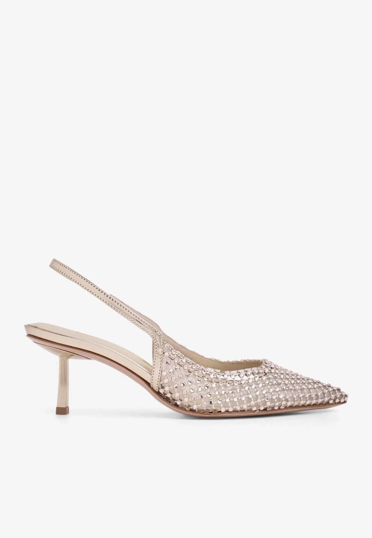 Gilda 60 Crystal Mesh Slingback Pumps