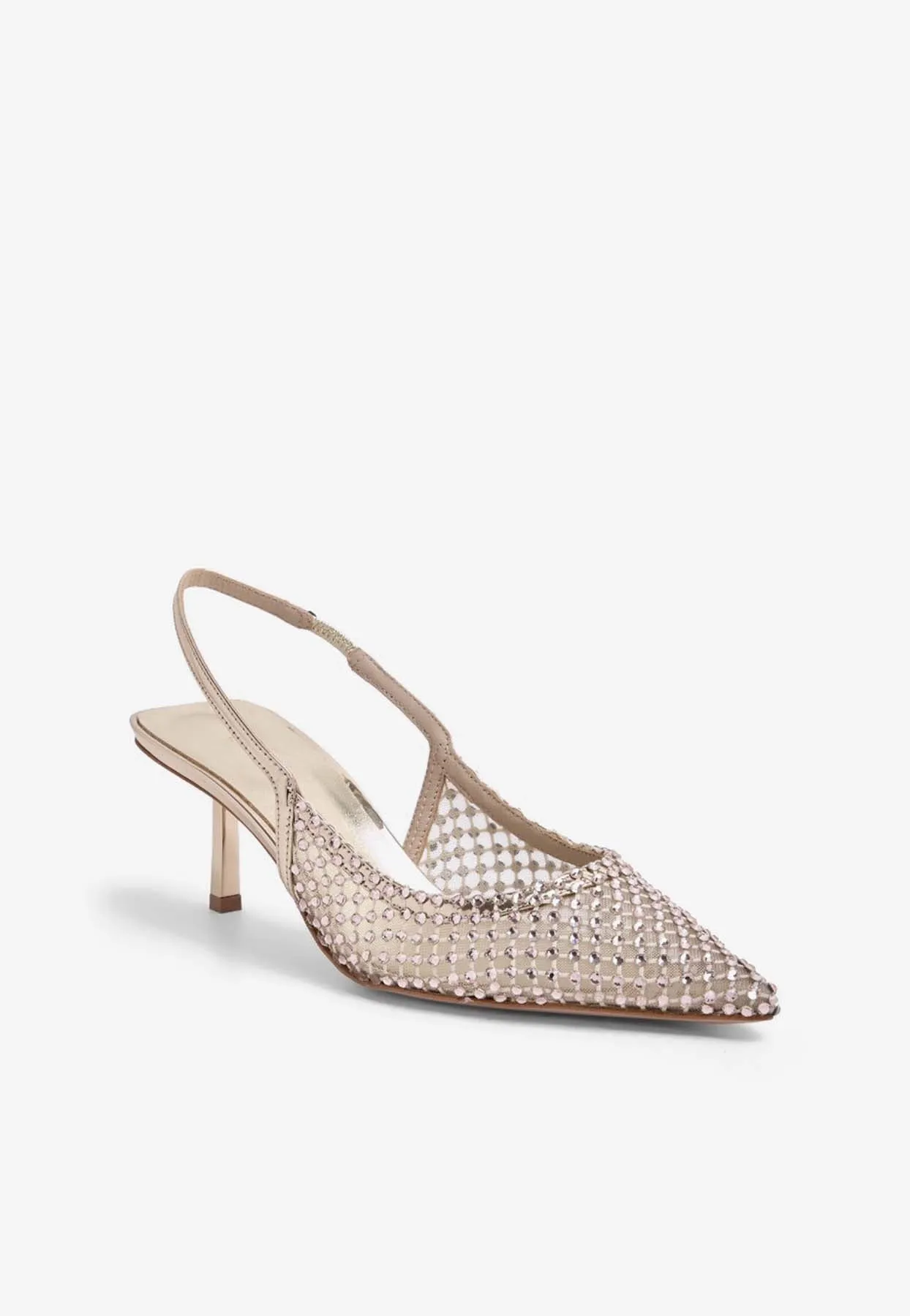 Gilda 60 Crystal Mesh Slingback Pumps