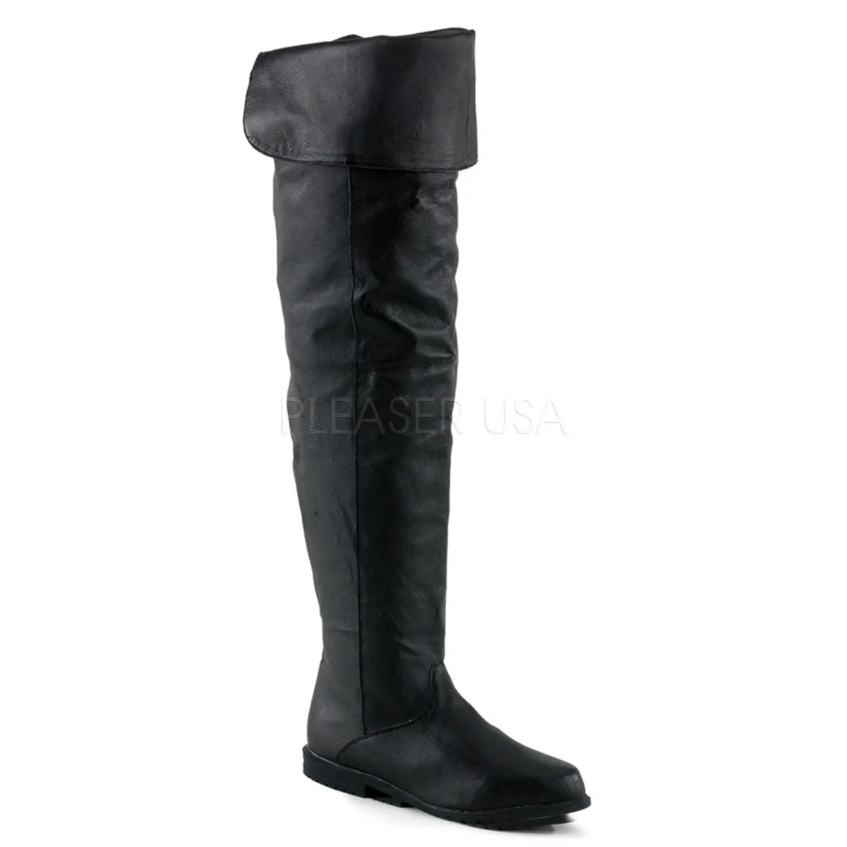 Leather Thigh High Boots with 3/4-inch Heels PS-RAVEN-8826