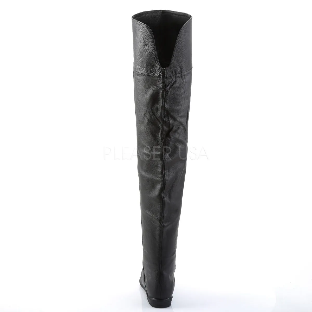 Leather Thigh High Boots with 3/4-inch Heels PS-RAVEN-8826