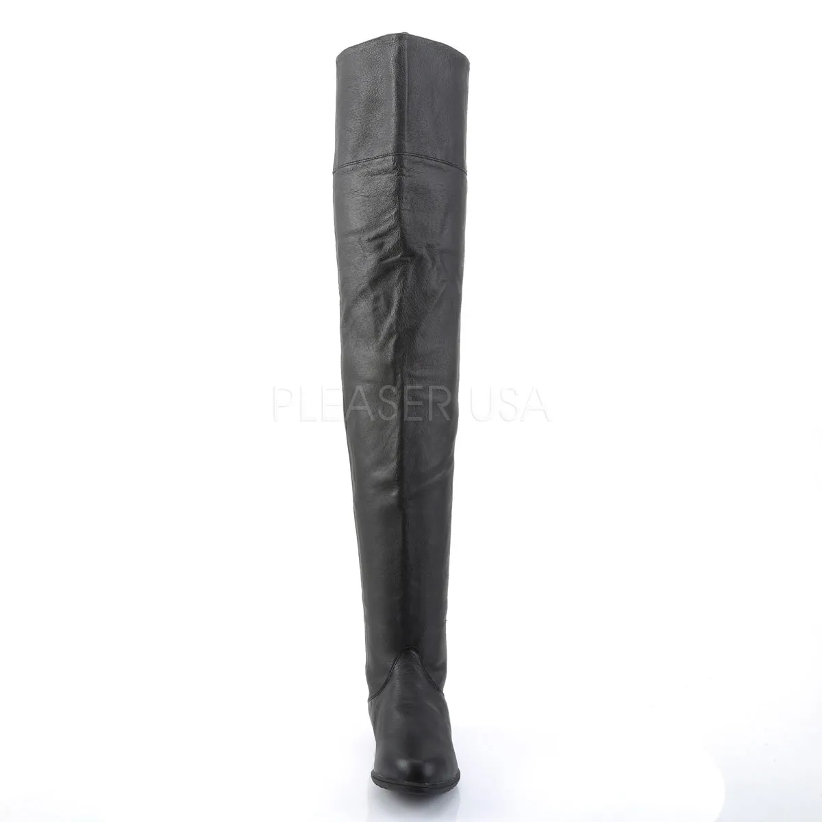 Leather Thigh High Boots with 3/4-inch Heels PS-RAVEN-8826