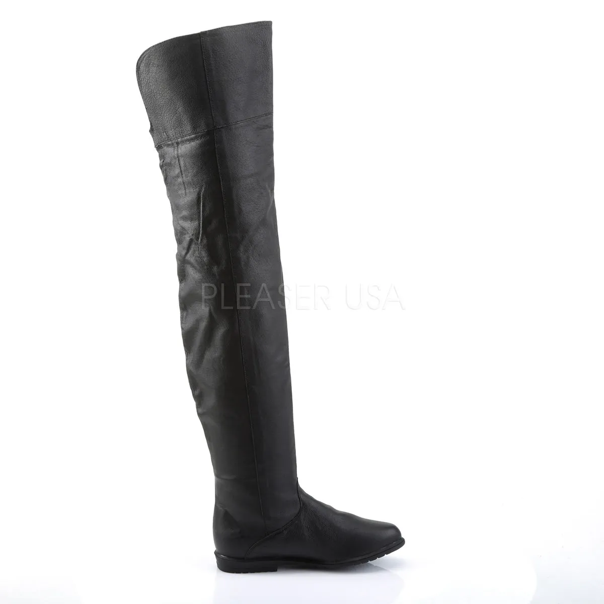 Leather Thigh High Boots with 3/4-inch Heels PS-RAVEN-8826