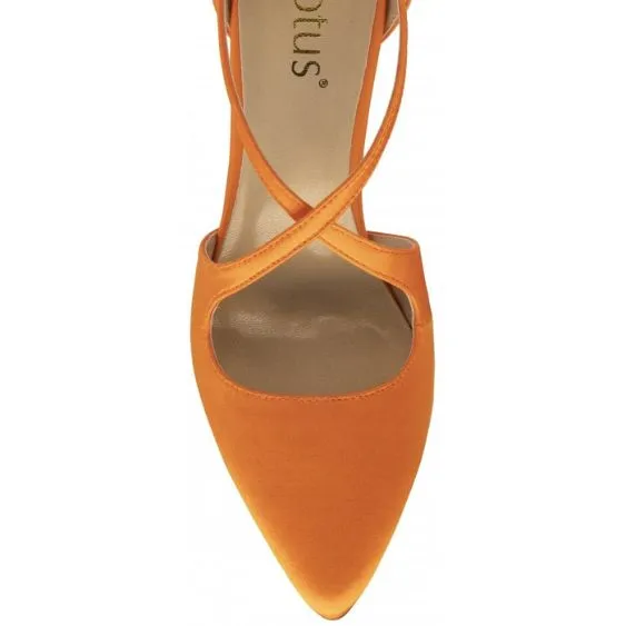 Lotus "Willow" Orange Satin Court Shoe