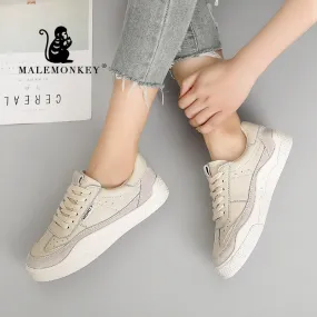 MALEMONKEY Women Sneakers Lace-up Casual  Breathable Flat Bottom Comfortable
