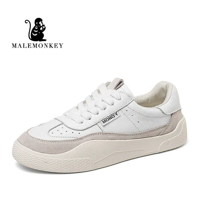 MALEMONKEY Women Sneakers Lace-up Casual  Breathable Flat Bottom Comfortable