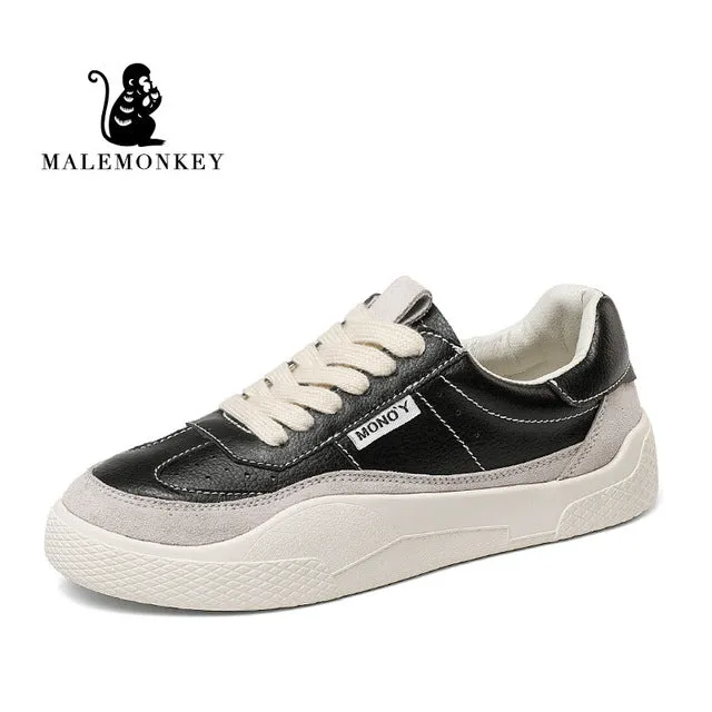 MALEMONKEY Women Sneakers Lace-up Casual  Breathable Flat Bottom Comfortable