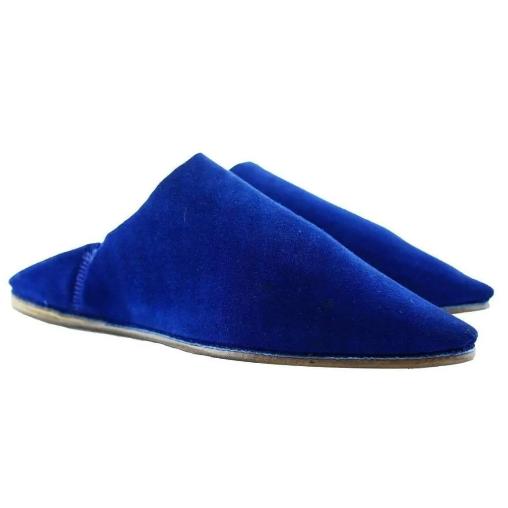 Men Moroccan Slipper in Suede Majorelle Blue
