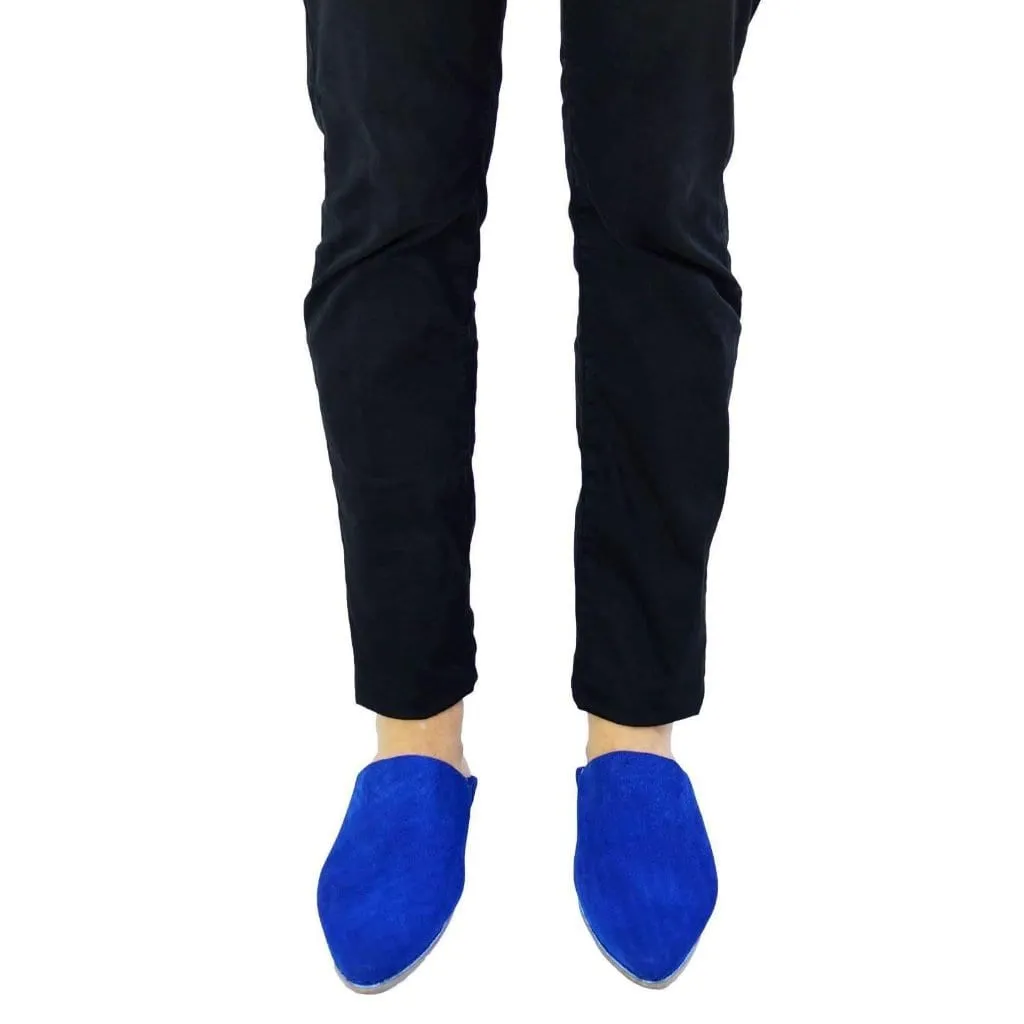 Men Moroccan Slipper in Suede Majorelle Blue
