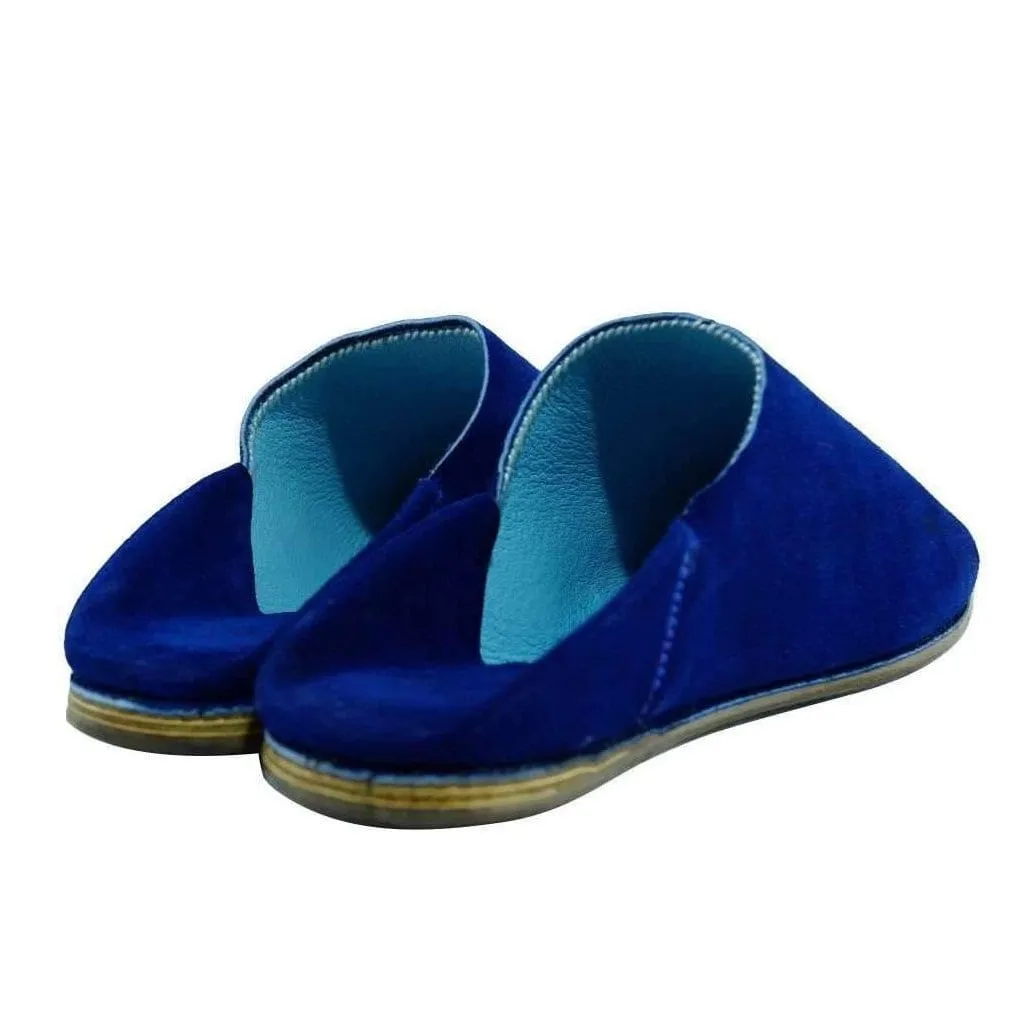Men Moroccan Slipper in Suede Majorelle Blue