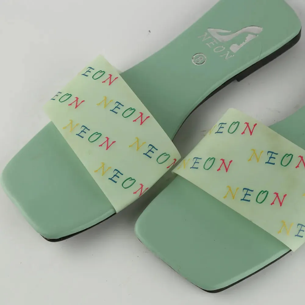 Neon Signature Slipper Sea Green