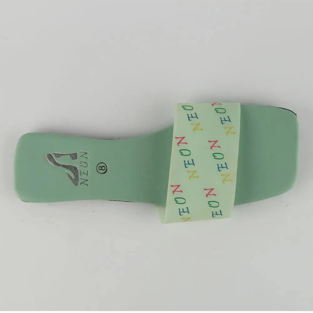 Neon Signature Slipper Sea Green