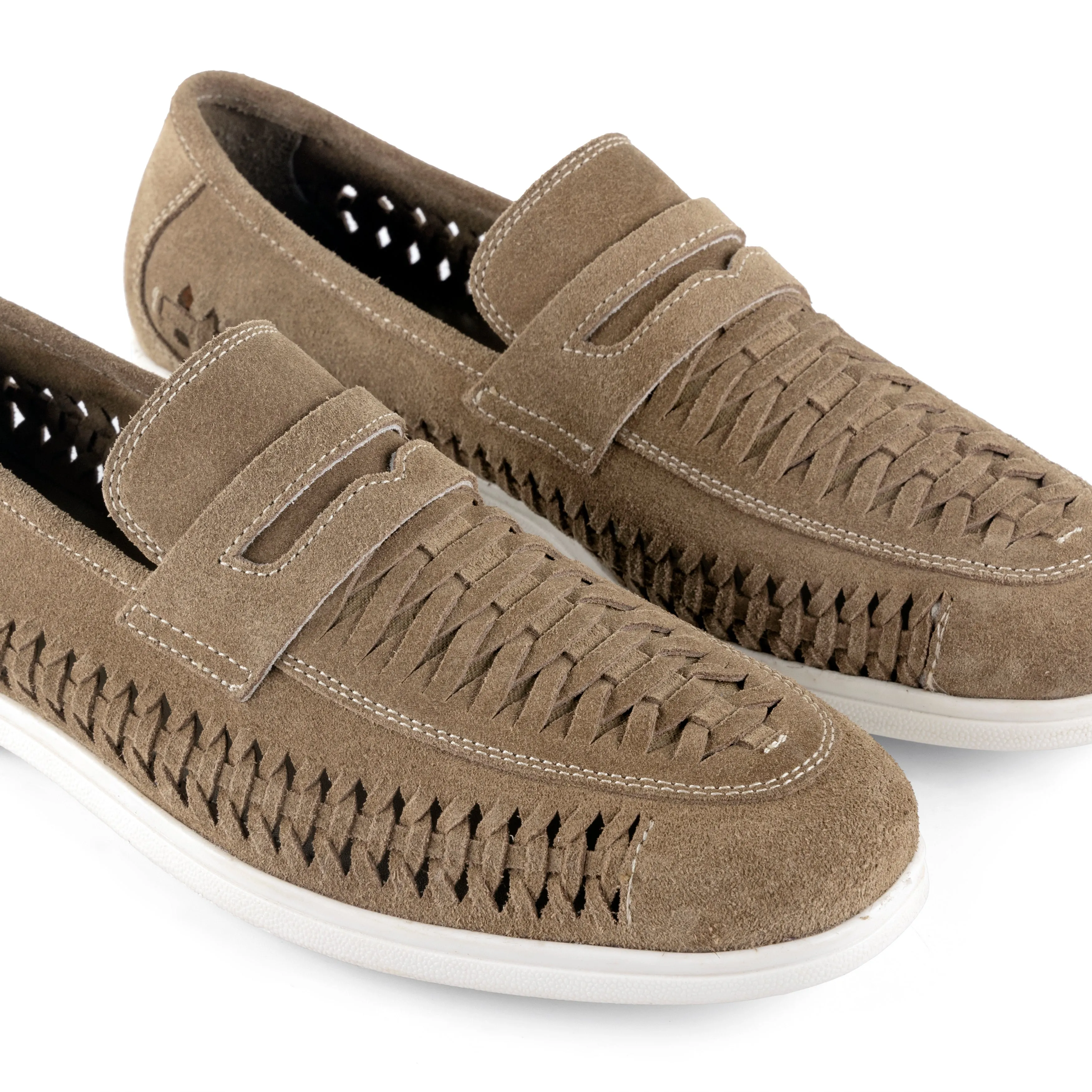 Perth Suede Leather Woven Loafer - Butter Brown