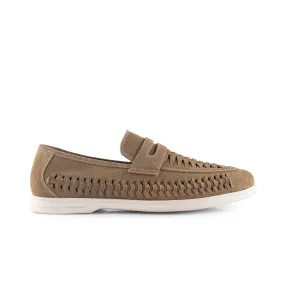 Perth Suede Leather Woven Loafer - Butter Brown