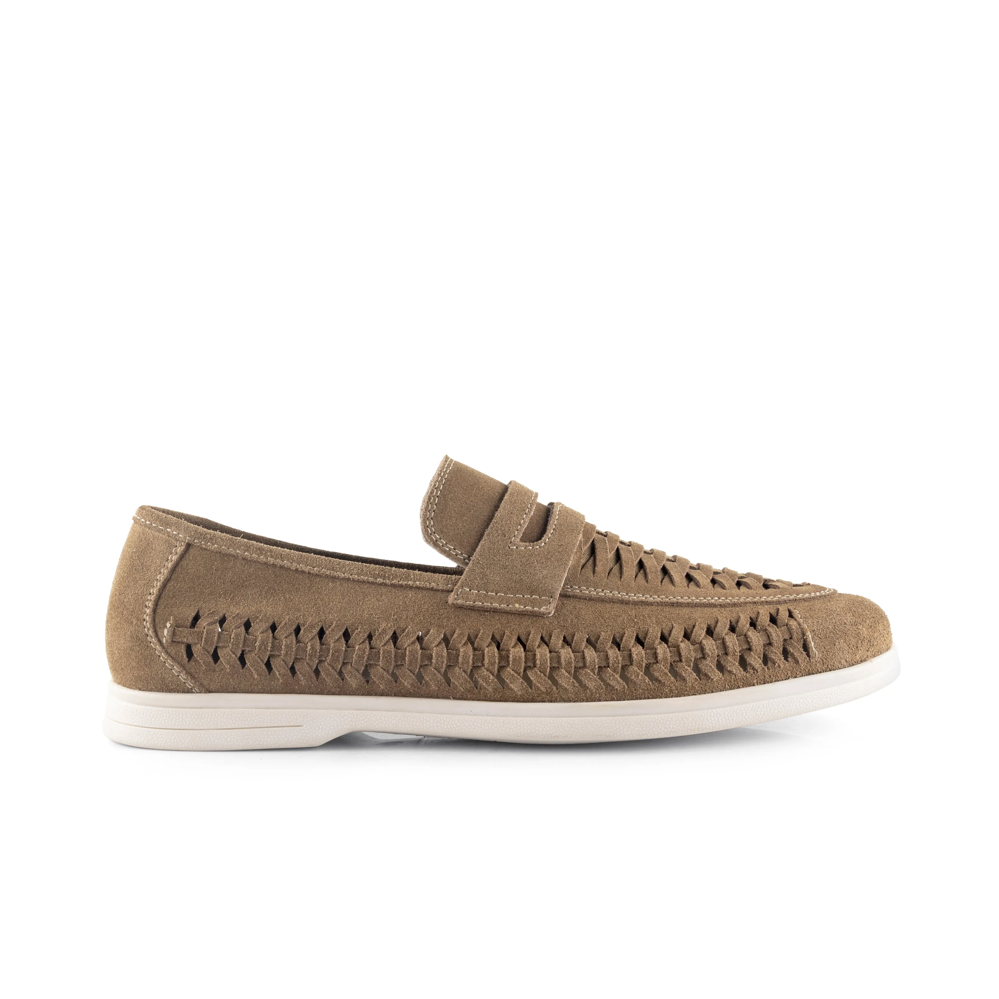 Perth Suede Leather Woven Loafer - Butter Brown