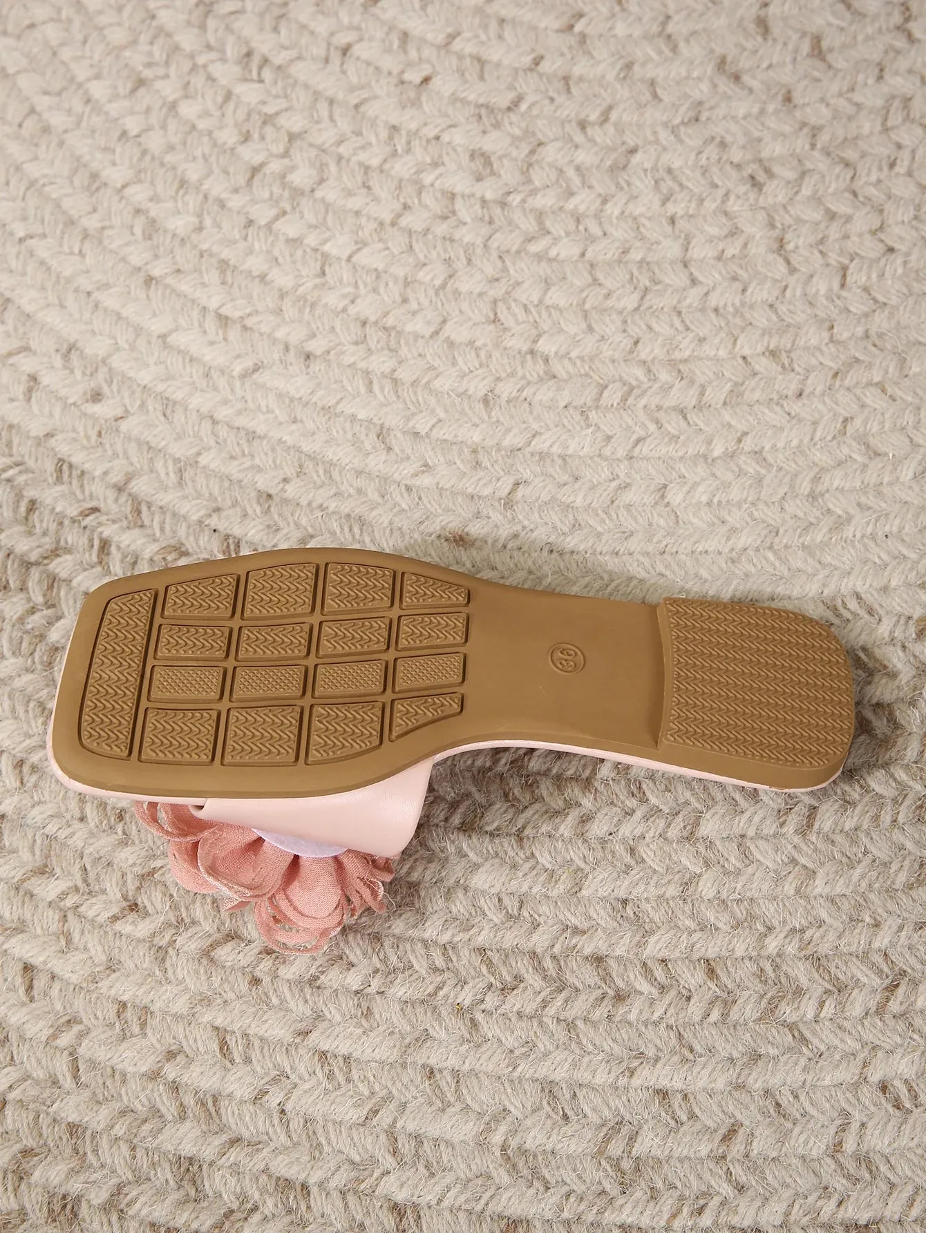 Pink Flower Design Super Comfort Flat Slipper For Women