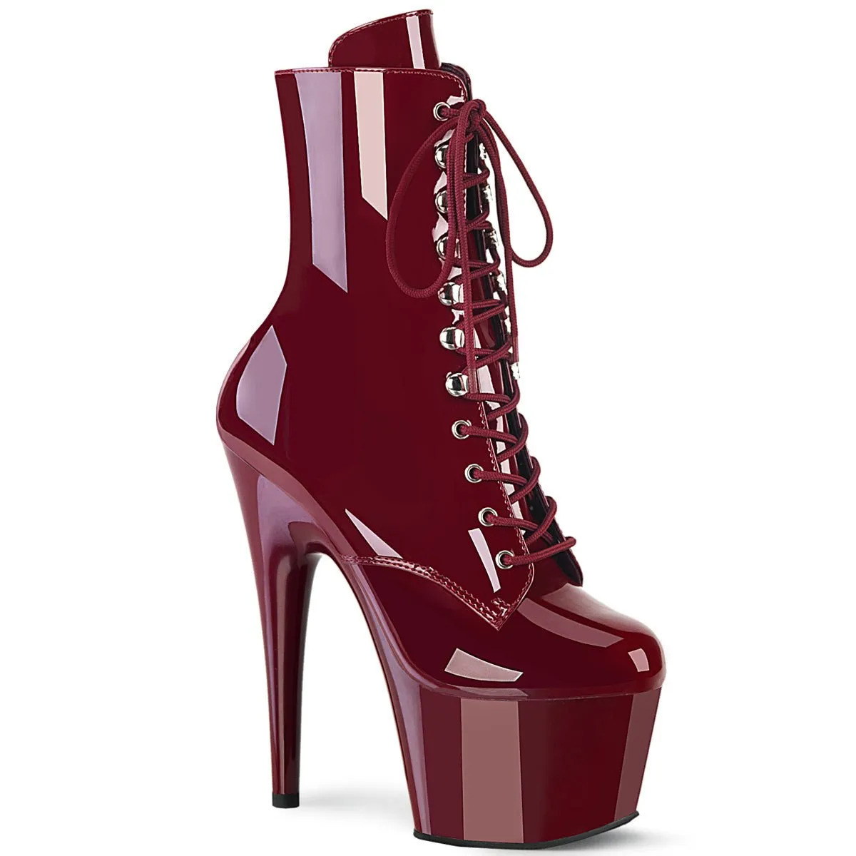 Pleaser Adore 1020-2 Womens 7" Heel, Platform Front Lace Pole Dance Ankle Boots