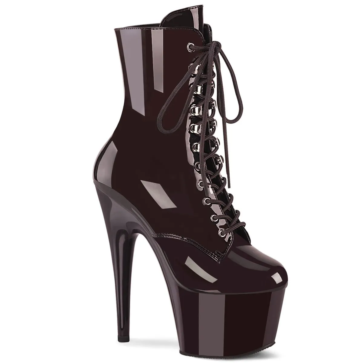 Pleaser Adore 1020-2 Womens 7" Heel, Platform Front Lace Pole Dance Ankle Boots