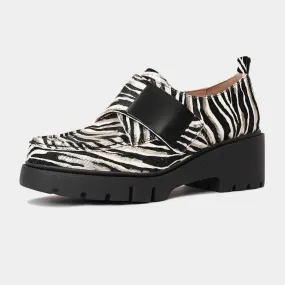 Umbers Zebra Pony Heeled Loafers