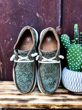 Vintage Turquoise Floral Ariat Hilo