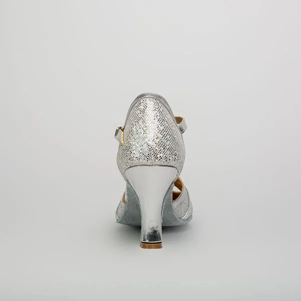 Women's Elegant Laser Sequin Cha Cha Dance Shoes 86045006S