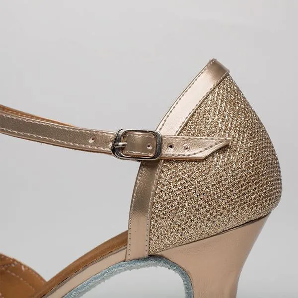 Women's Elegant Laser Sequin Cha Cha Dance Shoes 86045006S
