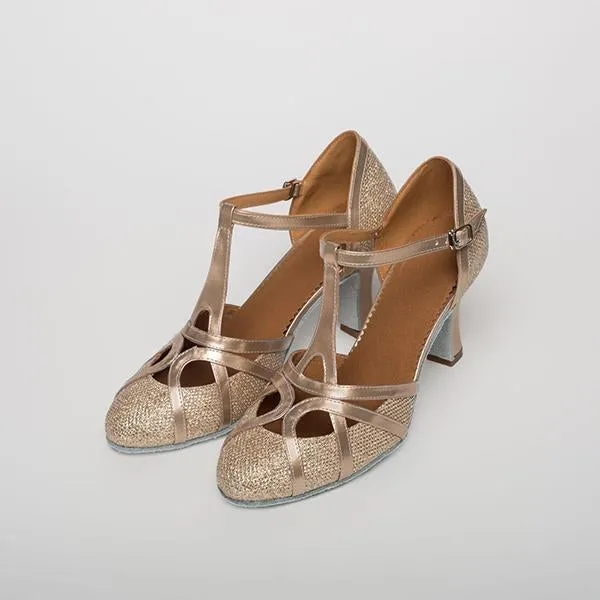 Women's Elegant Laser Sequin Cha Cha Dance Shoes 86045006S