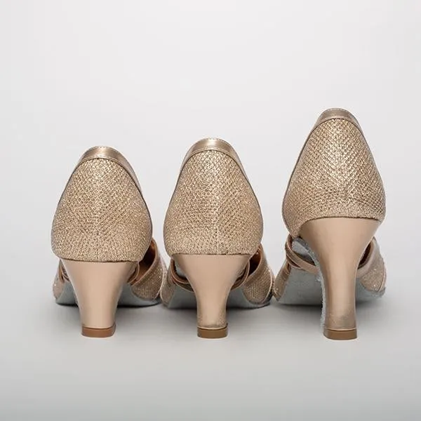 Women's Elegant Laser Sequin Cha Cha Dance Shoes 86045006S