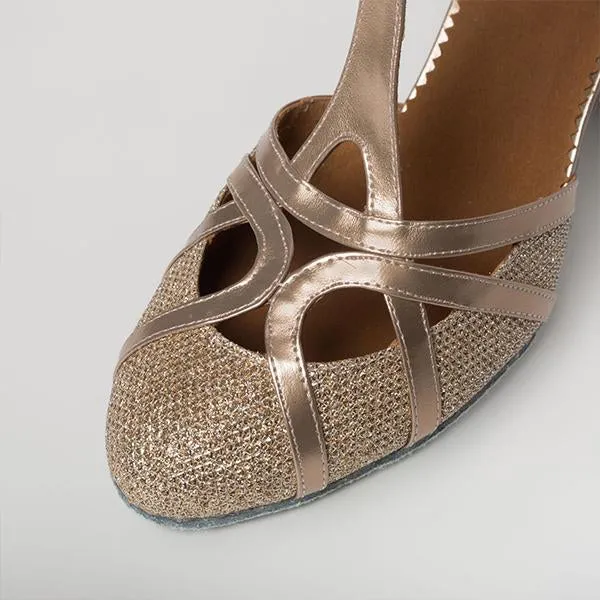Women's Elegant Laser Sequin Cha Cha Dance Shoes 86045006S