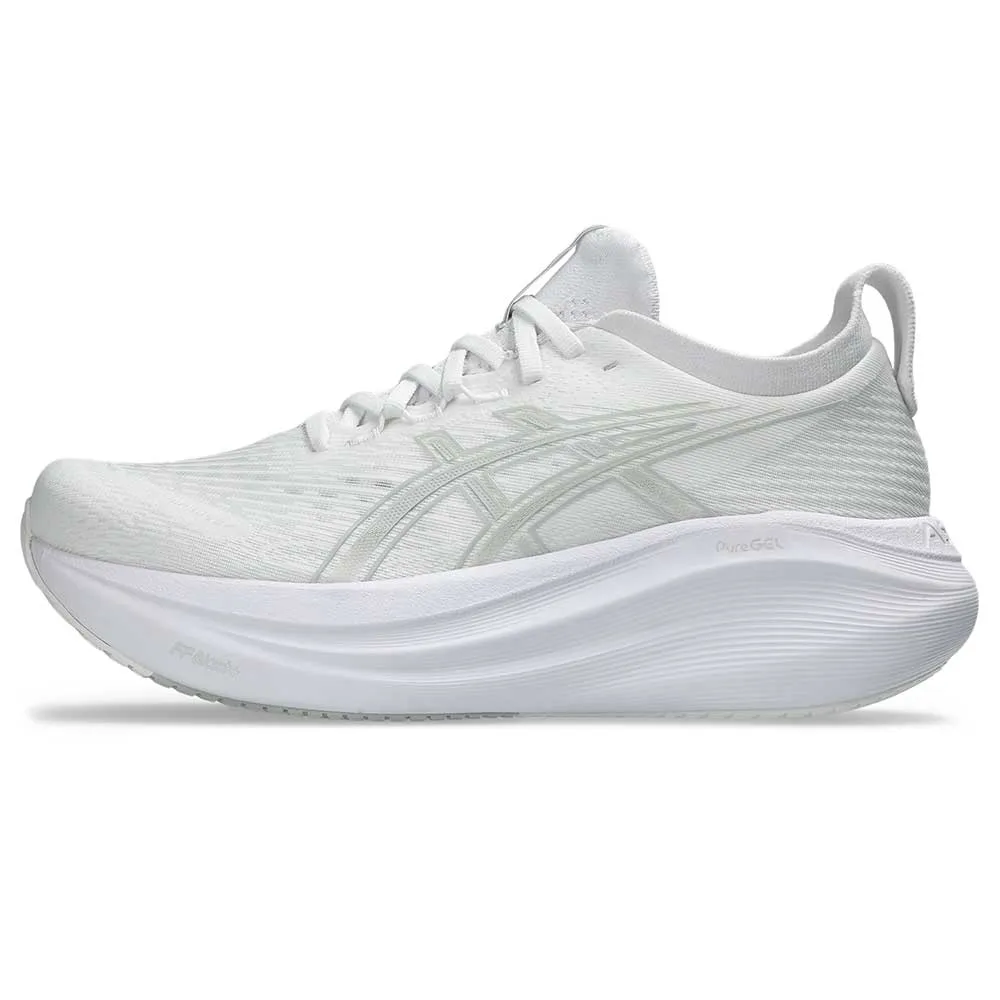 Women's Gel-Nimbus 27 Running Shoe - White/Glacier Grey - Regular (B)
