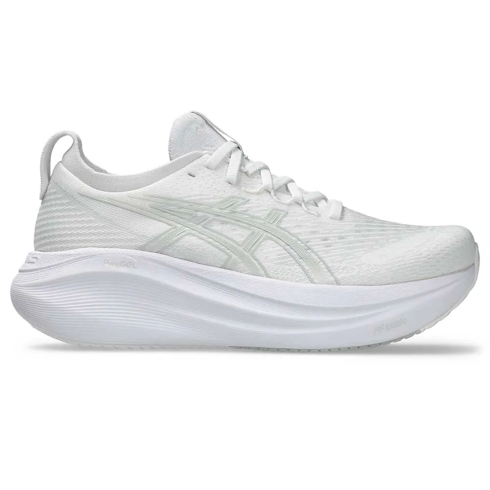 Women's Gel-Nimbus 27 Running Shoe - White/Glacier Grey - Regular (B)