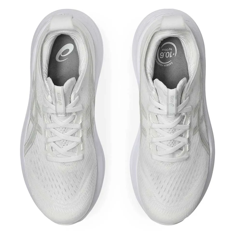 Women's Gel-Nimbus 27 Running Shoe - White/Glacier Grey - Regular (B)